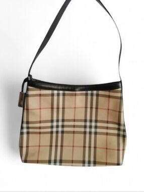 Burberry Nova Check Coated Canvas Leather Shoulder Bag
